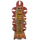 Rustic Wooden Hand Carved and Painted Skeleton Sculpture Stand or Bookend, Handmade from Guatemala