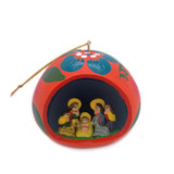 Gourd Nativity Retablo - Bright Orange Handmade Fair Trade from Peru