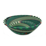Zulu Telephone Wire Basket - Greens, Gray, 6.5" Diameter Bowl, Handmade Fair Trade from South Africa