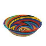Zulu Telephone Wire Basket - Multi-Color, 6.5" Diameter Bowl, Handmade Fair Trade from South Africa
