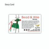 Green Bead and Wire Reindeer Ornament / Display, Handmade Fair Trade from Kenya