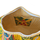 Large Lightweight Quited Fabric Duffel Bag - Yellow Frida Kahlo Print, from Jaipur, India