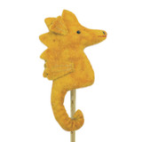 Felt Yellow Seahorse Finger Puppet / Ornament, Handmade Needle Felted and Fair Trade from Nepal