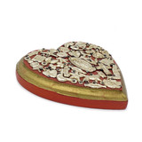 Milagro Covered Wood Heart from San Miguel de Allende, Mexico - Medium Red