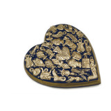 Milagro Covered Wood Heart from San Miguel de Allende, Mexico - Medium Dark Purple