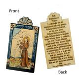 San Francisco de Asis Pocket Size Retablo 2 - Patron of Animals, Children, Kindness and Ecology, by artist Lynn Garlick