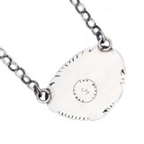 Diné (Navajo) Navajo Oxidized Necklace Large Horizontal Turquoise Drop, by Diné Artist Jon McCray