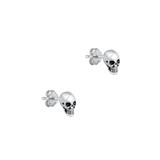  Little Sterling Silver Skull Stud Earrings, from Thailand 