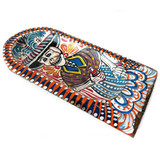 Small Rustic Hand Painted Colorful Day of the Dead Catrina Batea Wall Hanging 1, Handmade from Mexico