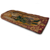 Rustic Hand Painted Archangel Raphael Batea Wall Hanging, Handmade from Mexico