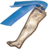 Large Vintage Leg Exvoto from Italy, Blue Ribbon : LEG / KNEE / ANKLE - Health & Protection, Injury, Arthritis, Strength, A Journey, Safe Traveling