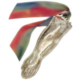 Large Vintage Arm Exvoto from Italy, Blue Ribbon : LEG / KNEE / ANKLE - Health & Protection, Injury, Arthritis, Strength, A Journey, Safe Traveling 