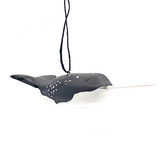 Narwhal Balsa Wood Ornament, Fair Trade Handmade from Nicaragua