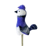 Felt Blue Jay Finger Puppet / Ornament, Handmade Needle Felted and Fair Trade from Nepal