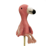 Felt Flamingo Finger Puppet / Ornament, Handmade Needle Felted and Fair Trade from Nepal