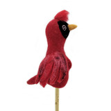 Felt Cardinal Finger Puppet / Ornament, Handmade Needle Felted and Fair Trade from Nepal