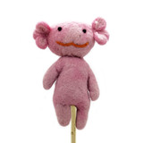 Felt Pink Axolotl Finger Puppet / Ornament, Handmade Fair Trade from Nepal