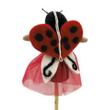 Felt Ladybug Fairy Finger Puppet / Ornament, Handmade Fair Trade from Nepal