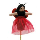 Felt Ladybug Fairy Finger Puppet / Ornament, Handmade Fair Trade from Nepal