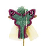 Felt Luna Moth Fairy Finger Puppet / Ornament, Handmade Fair Trade from Nepal 