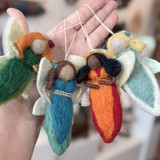 Felt Fairy Ornament - Earth, Handmade Fair Trade from Nepal 