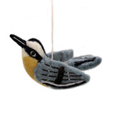Felt Nuthatch Ornament, Handmade Fair Trade from Nepal