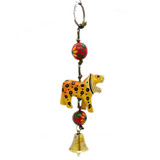 Folk Art Leopard Ornament Keychain, Handmade Fair Trade in India