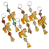 Folk Art Leopard Ornament Keychain, Handmade Fair Trade in India