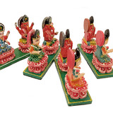 Lakshmi & Ganesh Sitting Figure - Handmade Fair Trade Folk Art from India