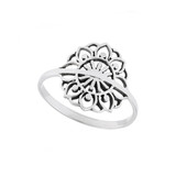 Sun Mandala Ring - Sterling Silver, Made in Thailand 