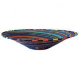 Zulu Telephone Wire Basket 1 - 16" Large Shallow Plate/Bowl, Handmade Fair Trade from South Africa