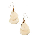 Tagua Nut Classic Overlapping Ovals Earrings - Ivory, Handmade Fair Trade from Ecuador