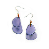 Tagua Nut Classic Overlapping Ovals Earrings - Light Purple, Handmade Fair Trade from Ecuador