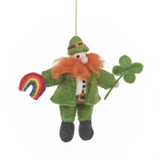 Felt Lucky Leprechaun Ornament / Decoration , Handmade Fair Trade from Nepal