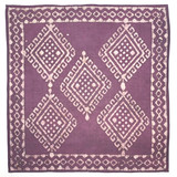 Wood Block Batik Hand Printed Bandana - Dusty Violet, Fair Trade Handmade from India