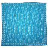 Wood Block Batik Hand Printed Bandana - Bright Blue, Fair Trade Handmade from India