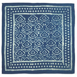 Wood Block Batik Hand Printed Bandana - Indigo Blue, Fair Trade Handmade from India
