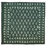 Wood Block Batik Hand Printed Bandana - Deep Forest Green, Fair Trade Handmade from India