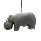 Gray Hippopotamus Balsa Wood Ornament, Fair Trade Handmade from Nicaragua