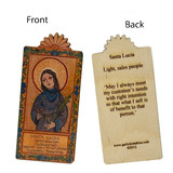 Santa Lucia Pocket Size Retablo, Patroness of Sales people, aid for blindness / eye trouble, against throat infection / epidemics, by artist Lynn Garlick