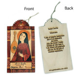 Santa Cecilia Retablo Ornament - Patroness of Composers, Musicians and Music, by artist Lynn Garlick