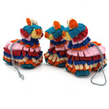 Colorful Whimsical Felt Pinata Ornament, Handmade Fair Trade from Kyrgyzstan