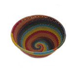 Small Zulu Telephone Wire Basket Bowl - Earthy Colors, Handmade Fair Trade from South Africa