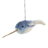 Felt Narwhal Ornament / Decoration , Handmade Fair Trade from Nepal