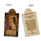 St. Teresa of Lisieus - "Our Little Flower" Pocket Size Retablo, Patroness of Florists, Gardeners, Foreign Missions, Missionaries, AIDS/HIV Patients, Pilots and France; Invoked against Tuberculosis and Loss of Parents, by artist Lynn Garlick