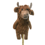 Felt Hairy Yak Finger Puppet / Ornament, Handmade Fair Trade from Nepal