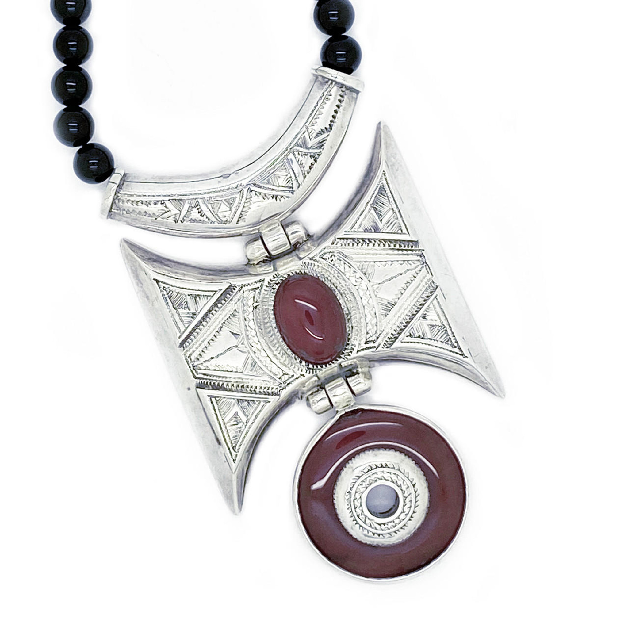 Tuareg Silver Beaded Necklace