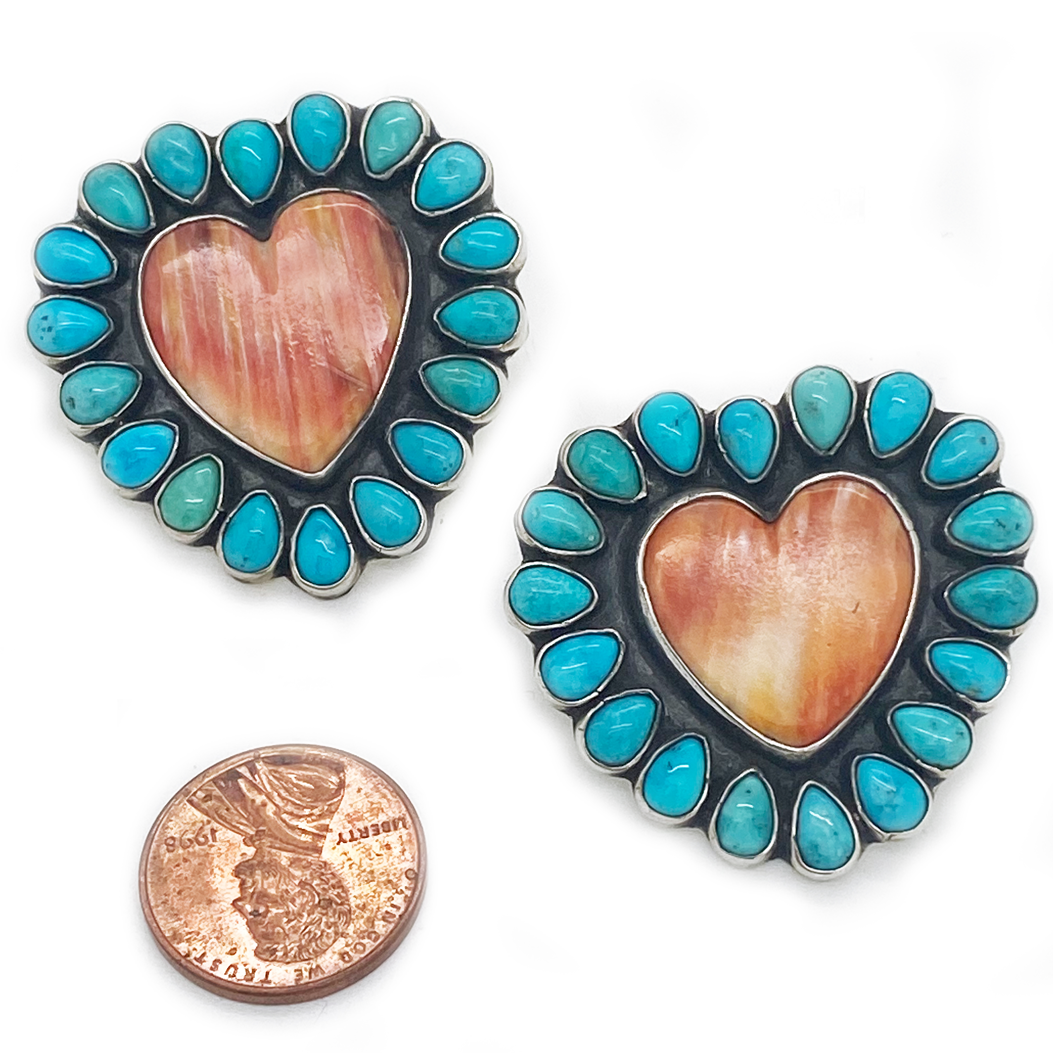 HEIDE HEINZENDORFF Coppia Di Pendenti A Goccia Per Orecchini – Vetro Quarzo Turchese 12x16 Mm – Argento 925 Placcato Oro Rosa