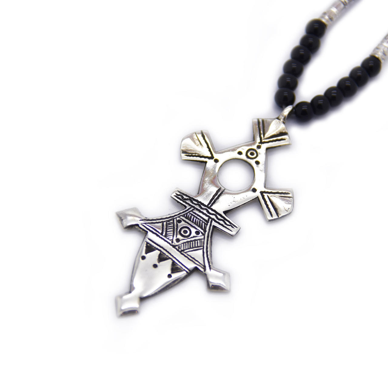 Tuareg Iferwane Cross Necklace, Fine Silver Elhadji Koumama