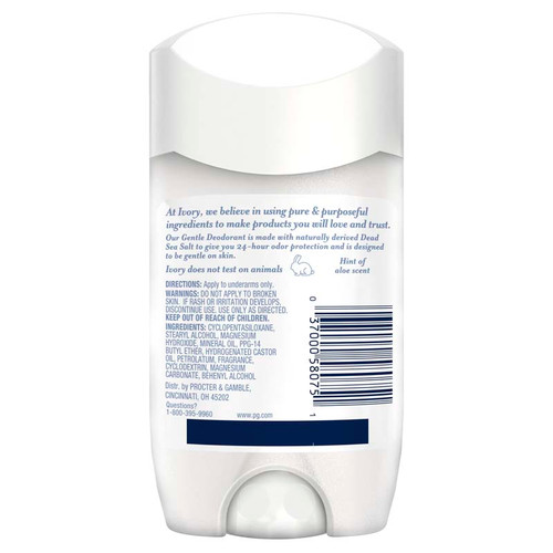 Ivory Gentle Deodorant, Hint of Aloe Scent